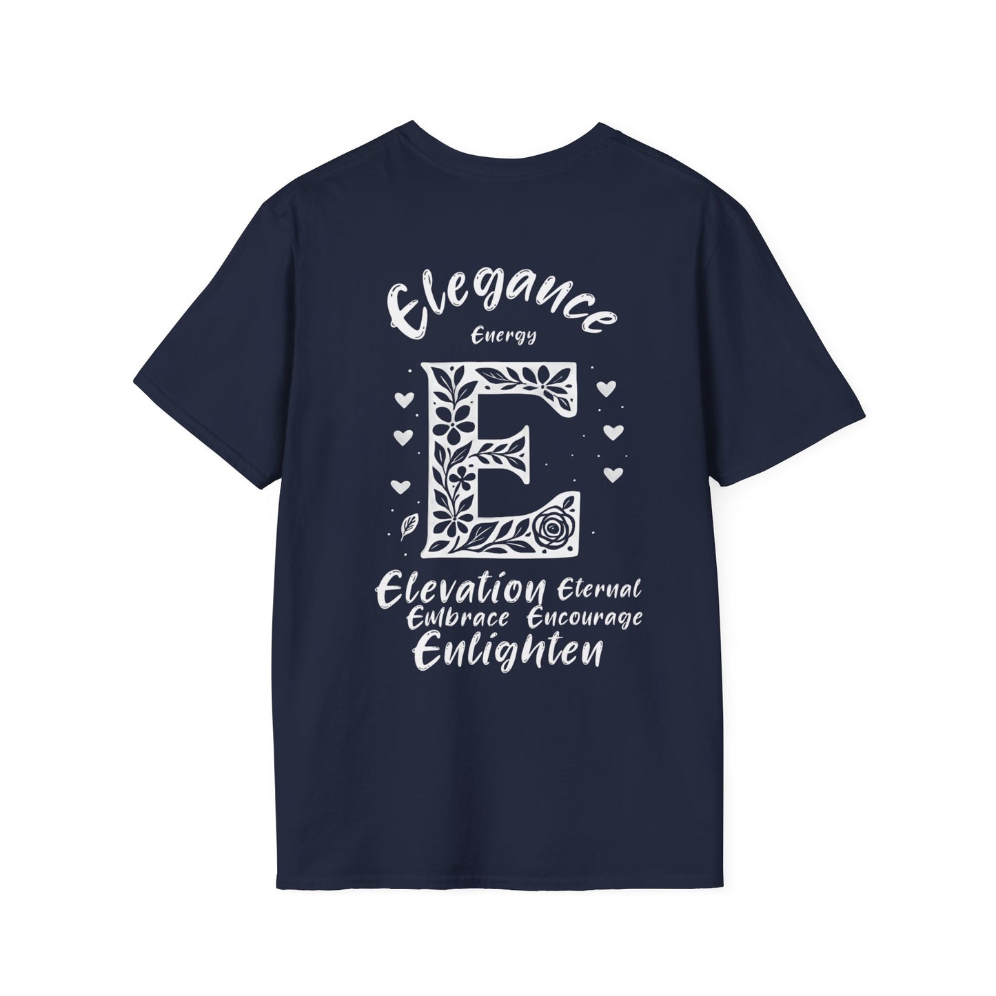 Letter E Flower T-Shirt - Letters Flowers Patterns Front And Back Design