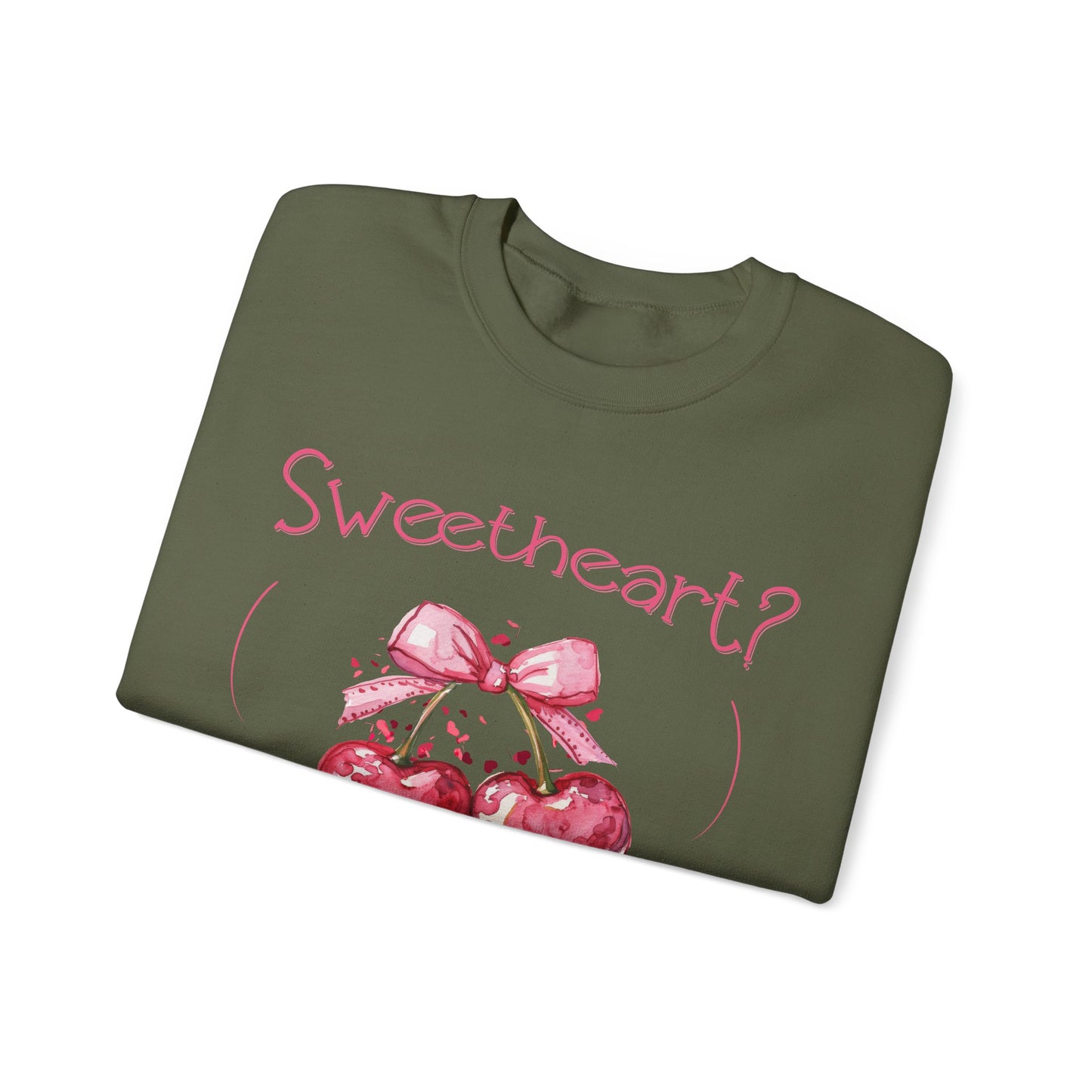 Sweetheart? Only After Coffee - Watercolor Playful Heart Cherry Coffee Sweatshirt
