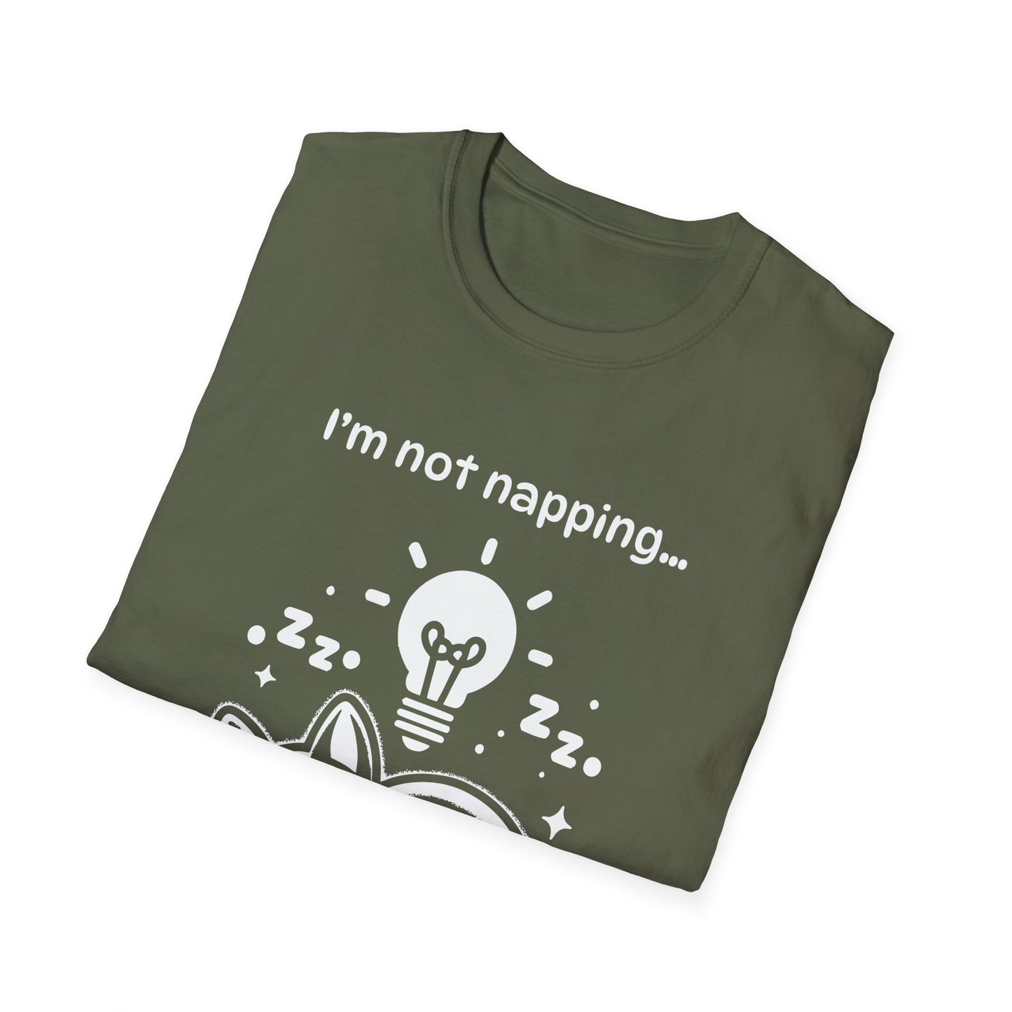 I'm Not Napping, I'm Horizontal Brainstorming - Playful Silhouette T-Shirt
