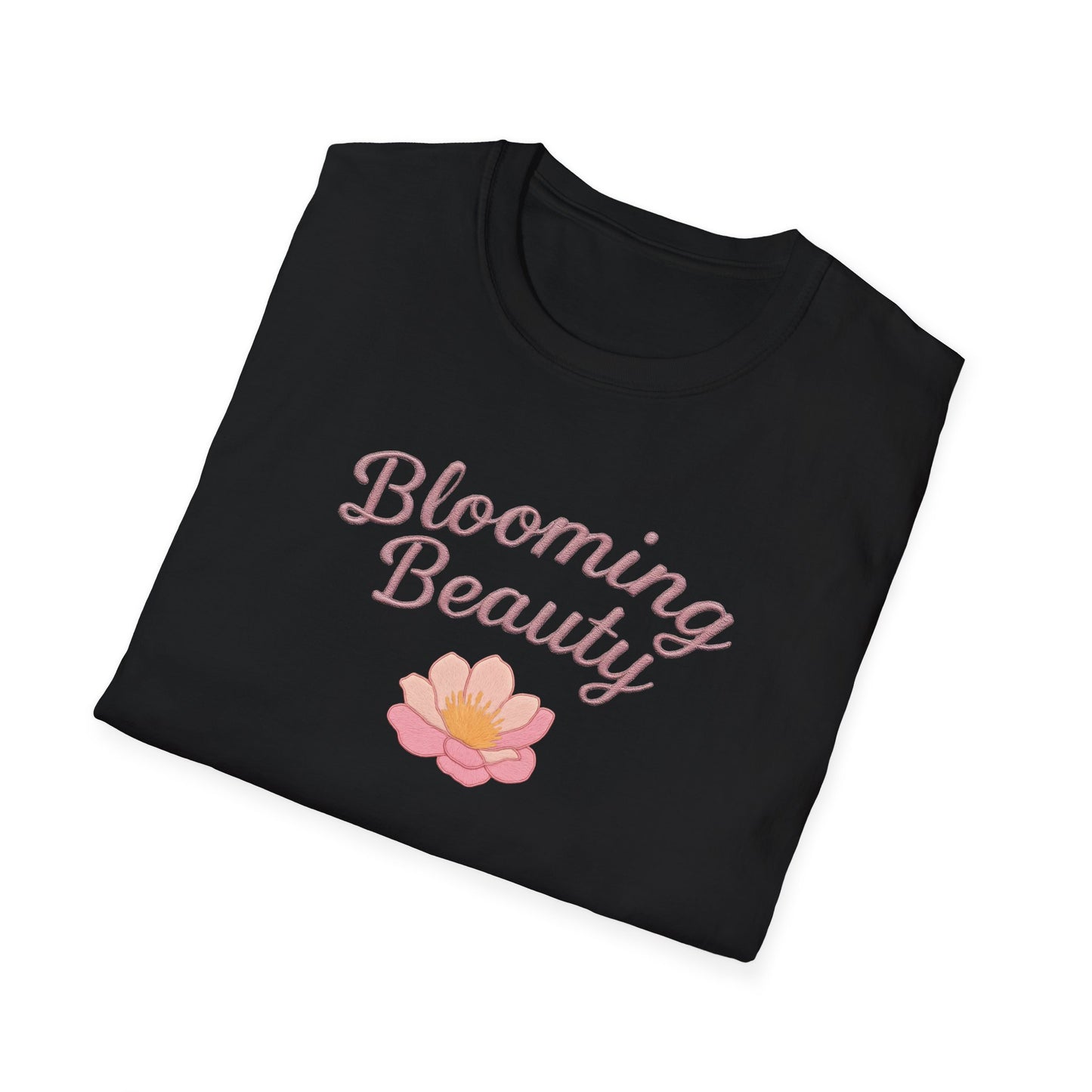 Blooming Beauty T-Shirt – Embroidery Like Style Typography And Floral Design