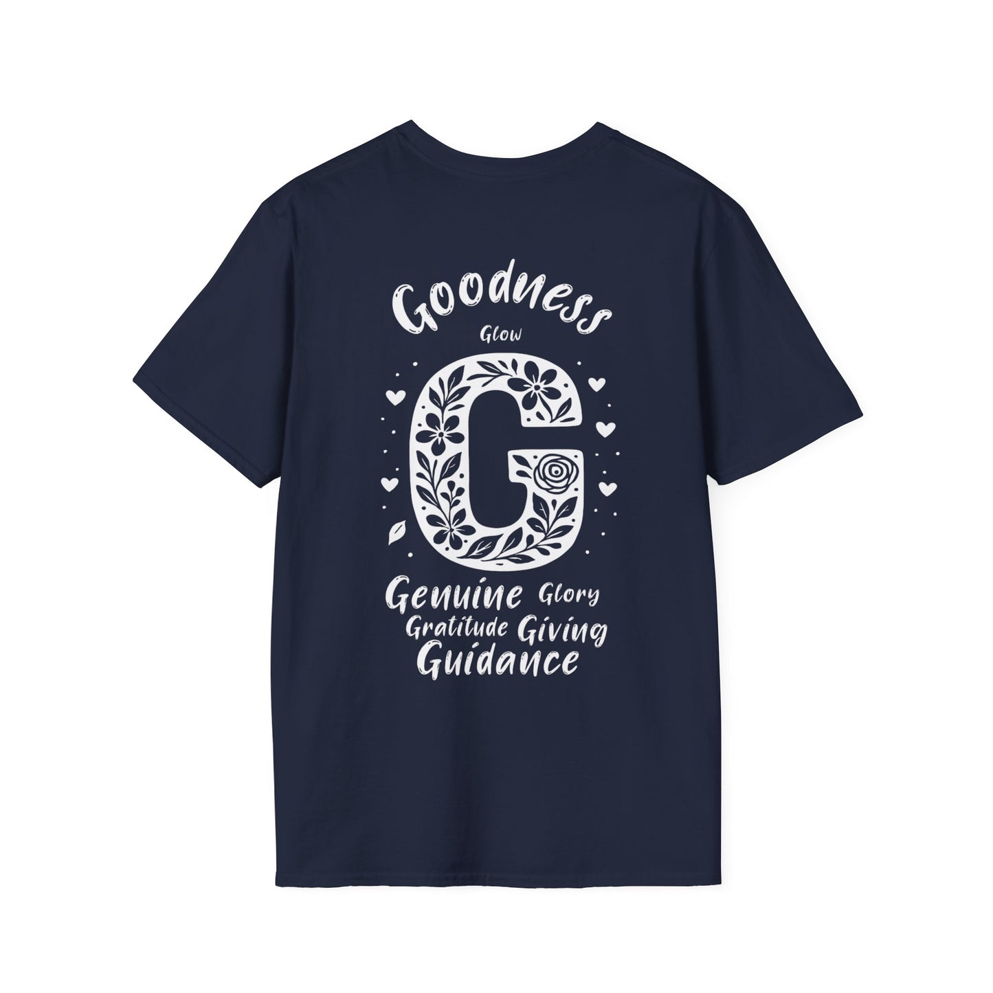 Letter G Flower T-Shirt - Letters Flowers Patterns Front And Back Design
