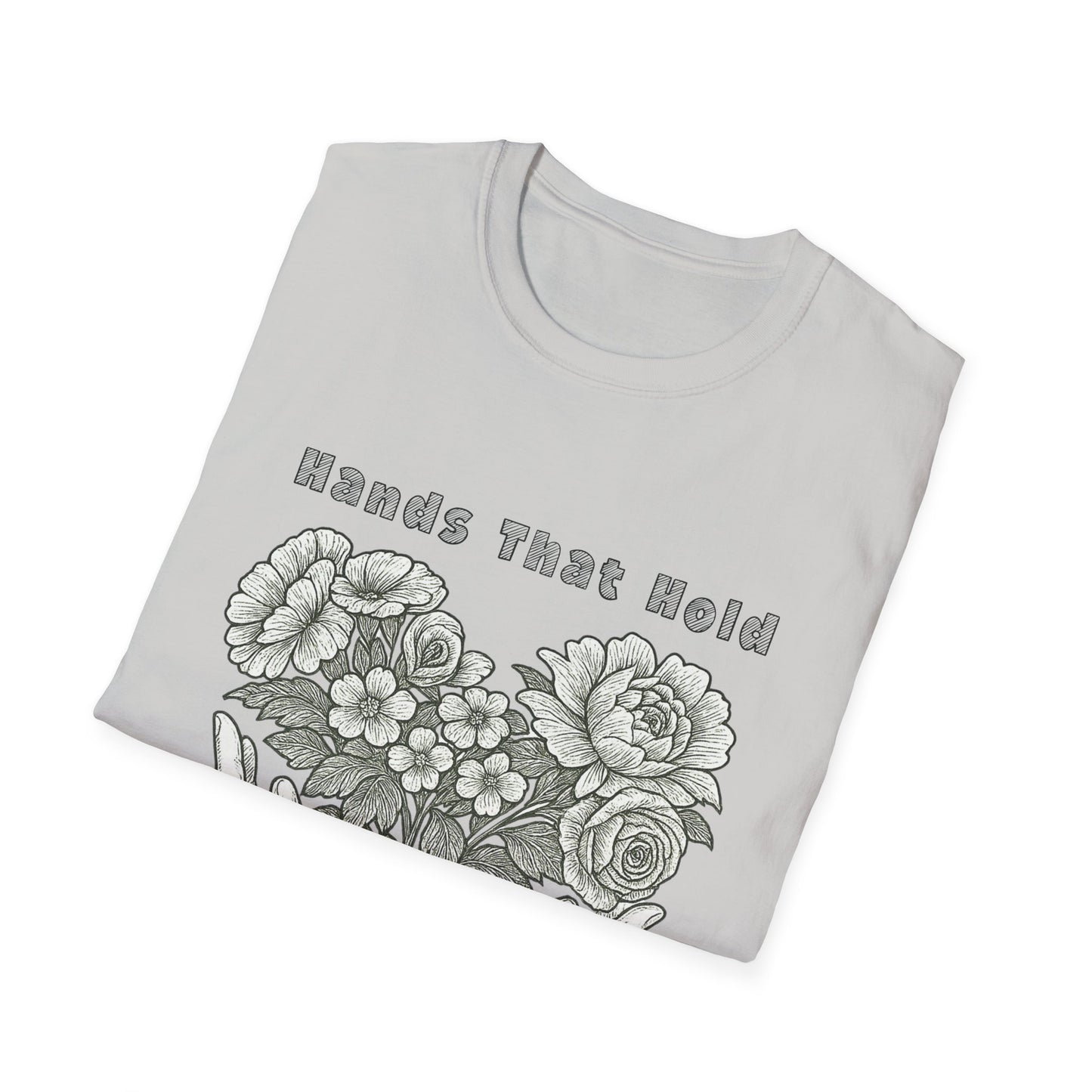 Hands That Hold, Hearts That Bloom - Monochrome T-Shirt