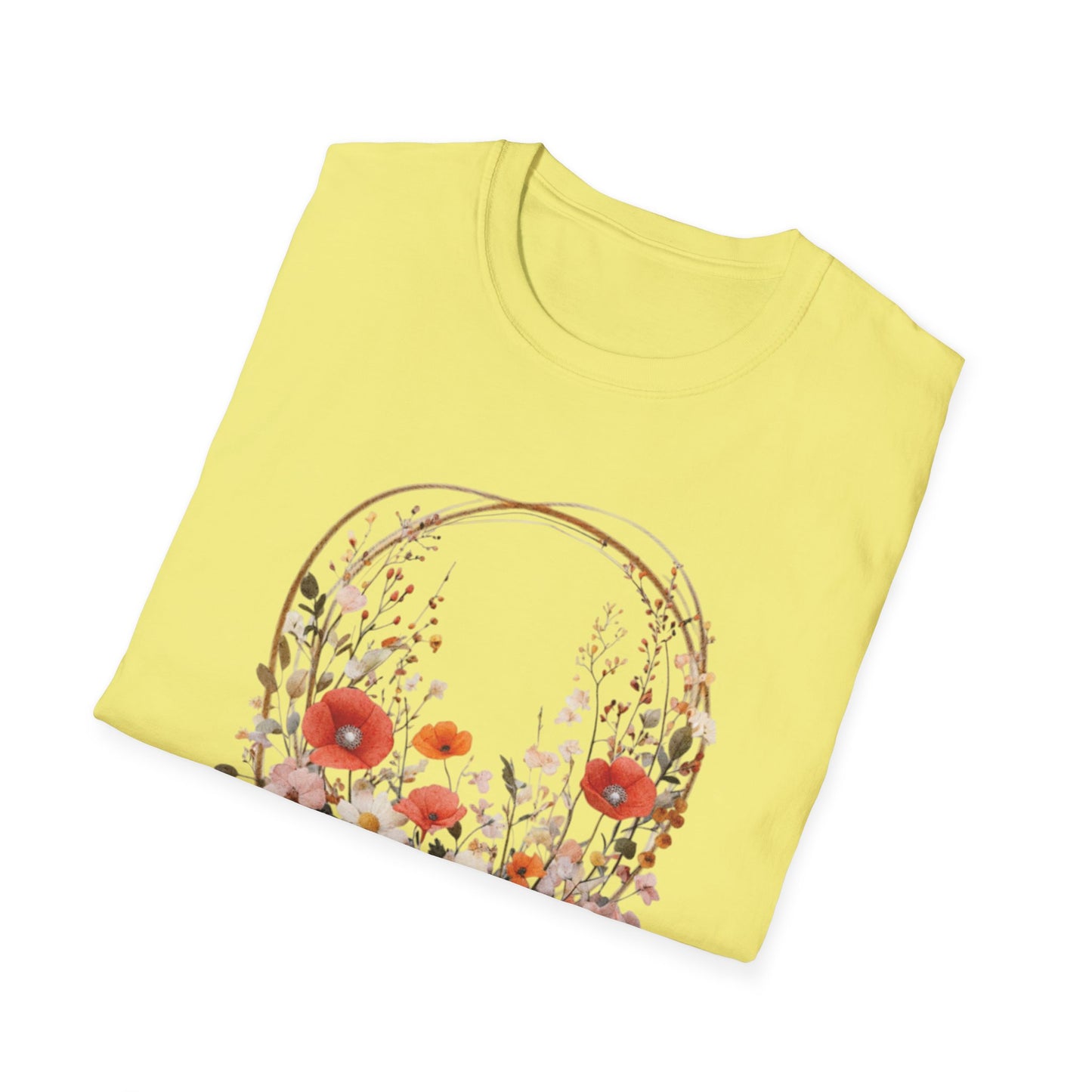 Flourish - Vintage Watercolor Floral Circular Wreath T-Shirt