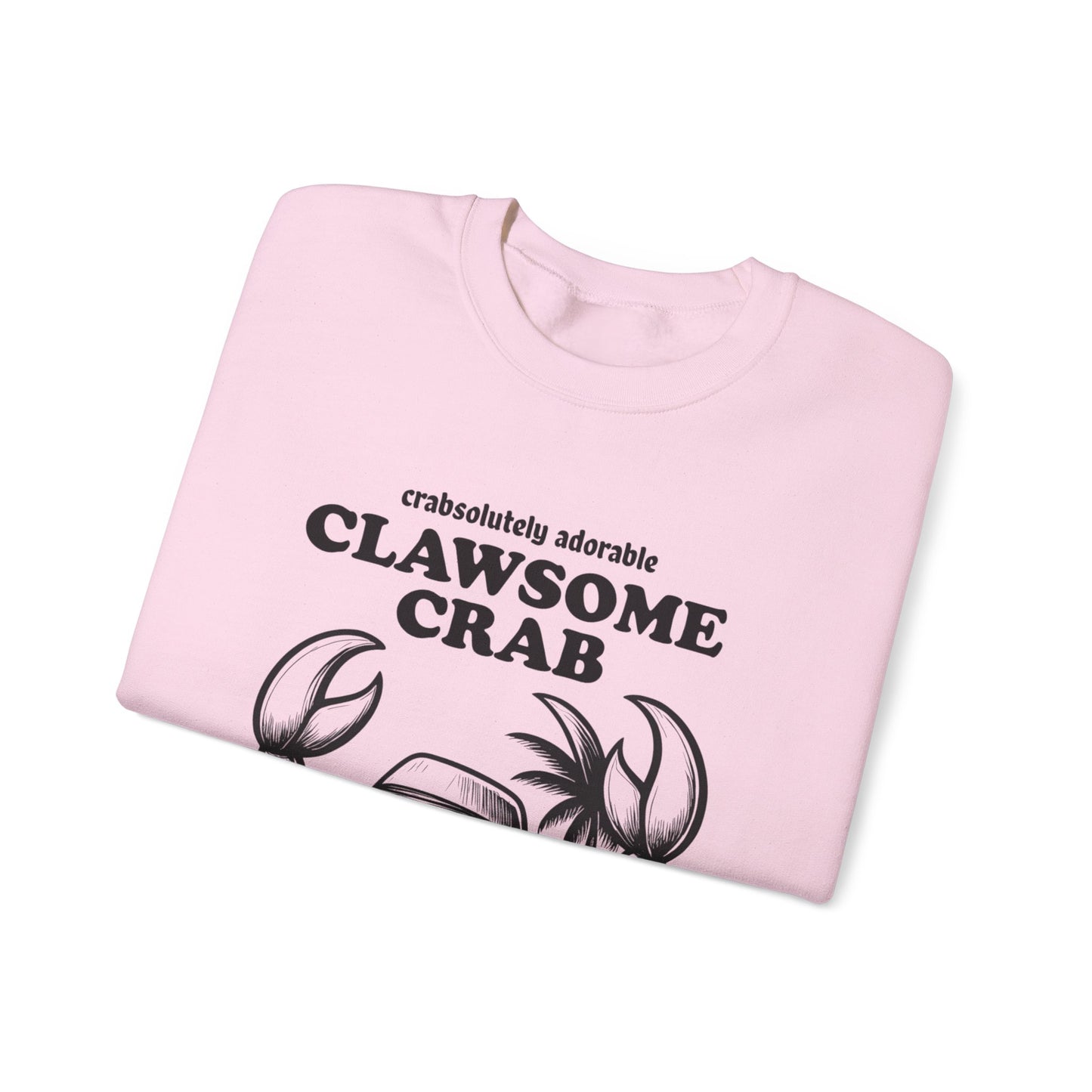 Crabsolutely Adorable Clawsome Crab - Playful Cartoon Crab With Sunglasses And Palm Tree Sweatshirt