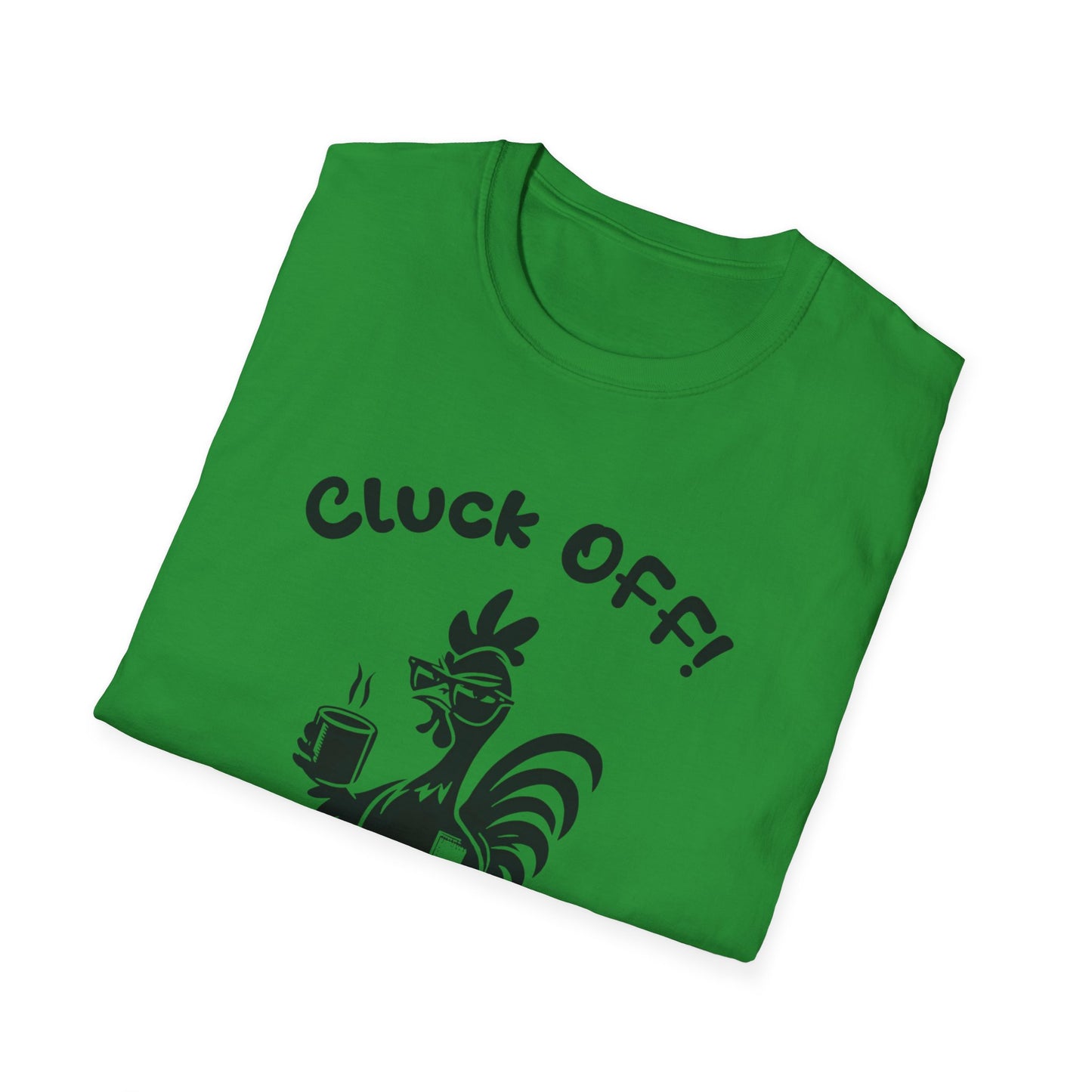 Cluck off I'm Busy - Playful Minimalistic Rooster Silhouette With Coffee And Files T-Shirt