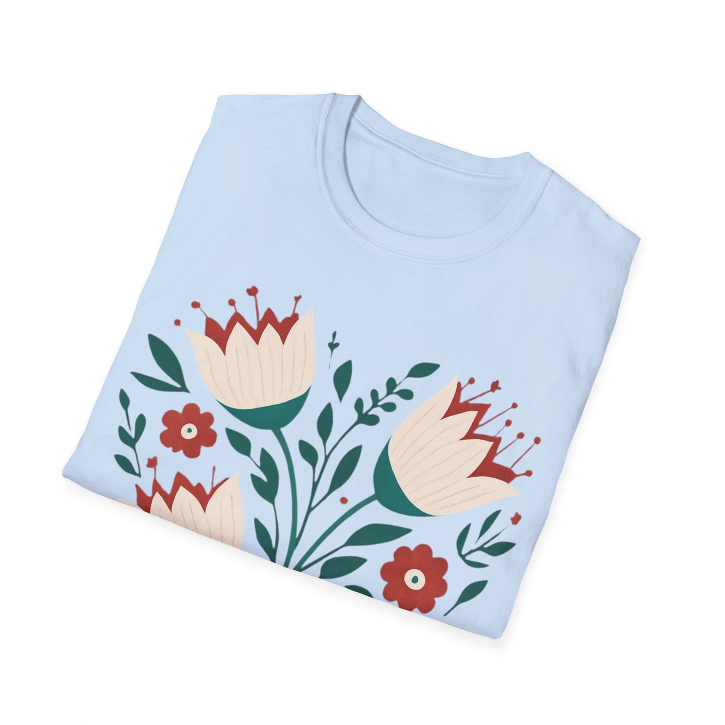 Heart Boho Flowers Minimalistic T-Shirt Design