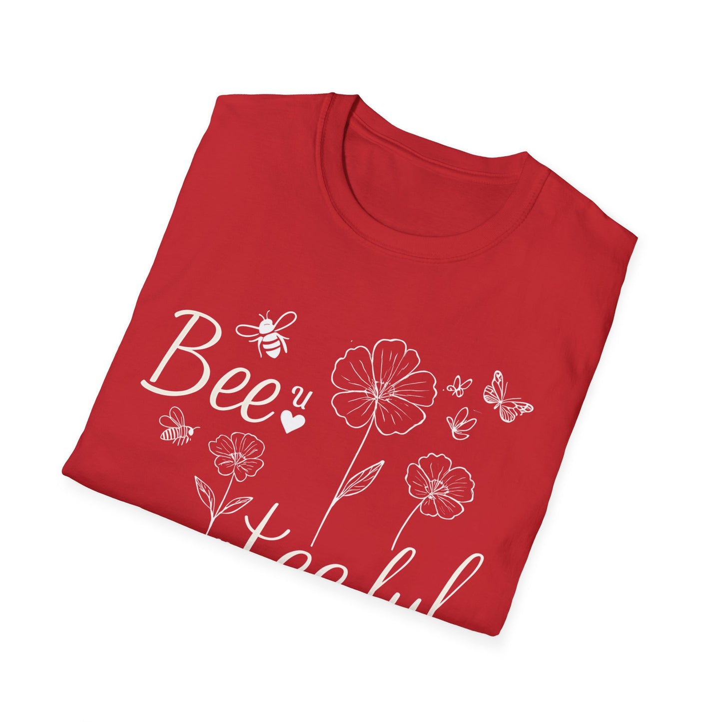 Beautiful T-Shirt โ Whimsical Flowers, Bees & Butterflies โ Playful Botanical Design