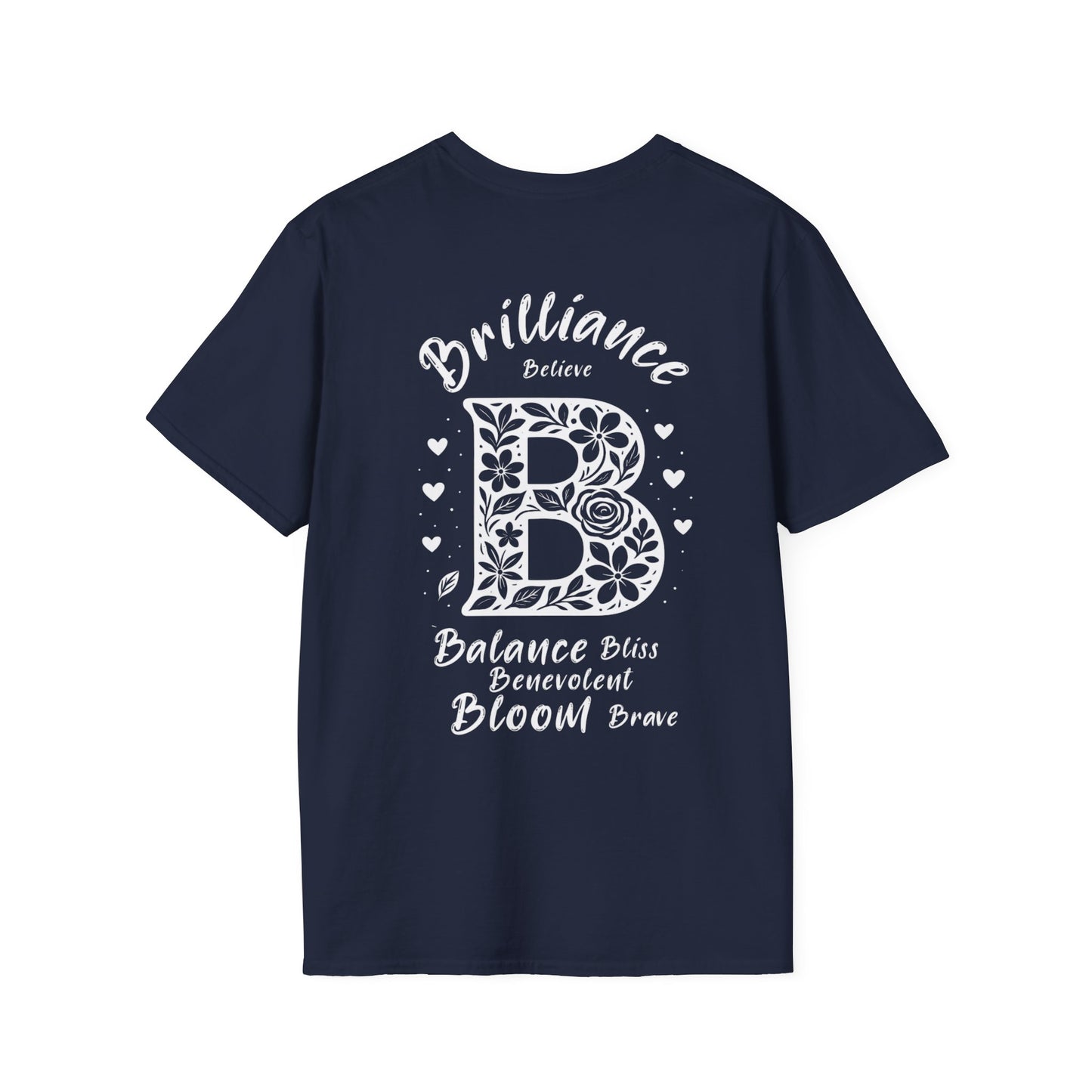 Letter B Flower T-Shirt - Letters Flowers Patterns Front And Back Design