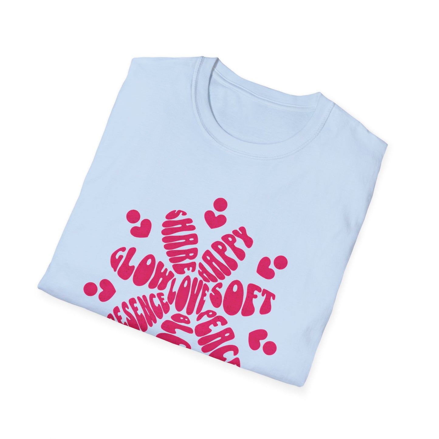 Love is T-Shirt - Vibrant Pink Flower Shape Typography Design