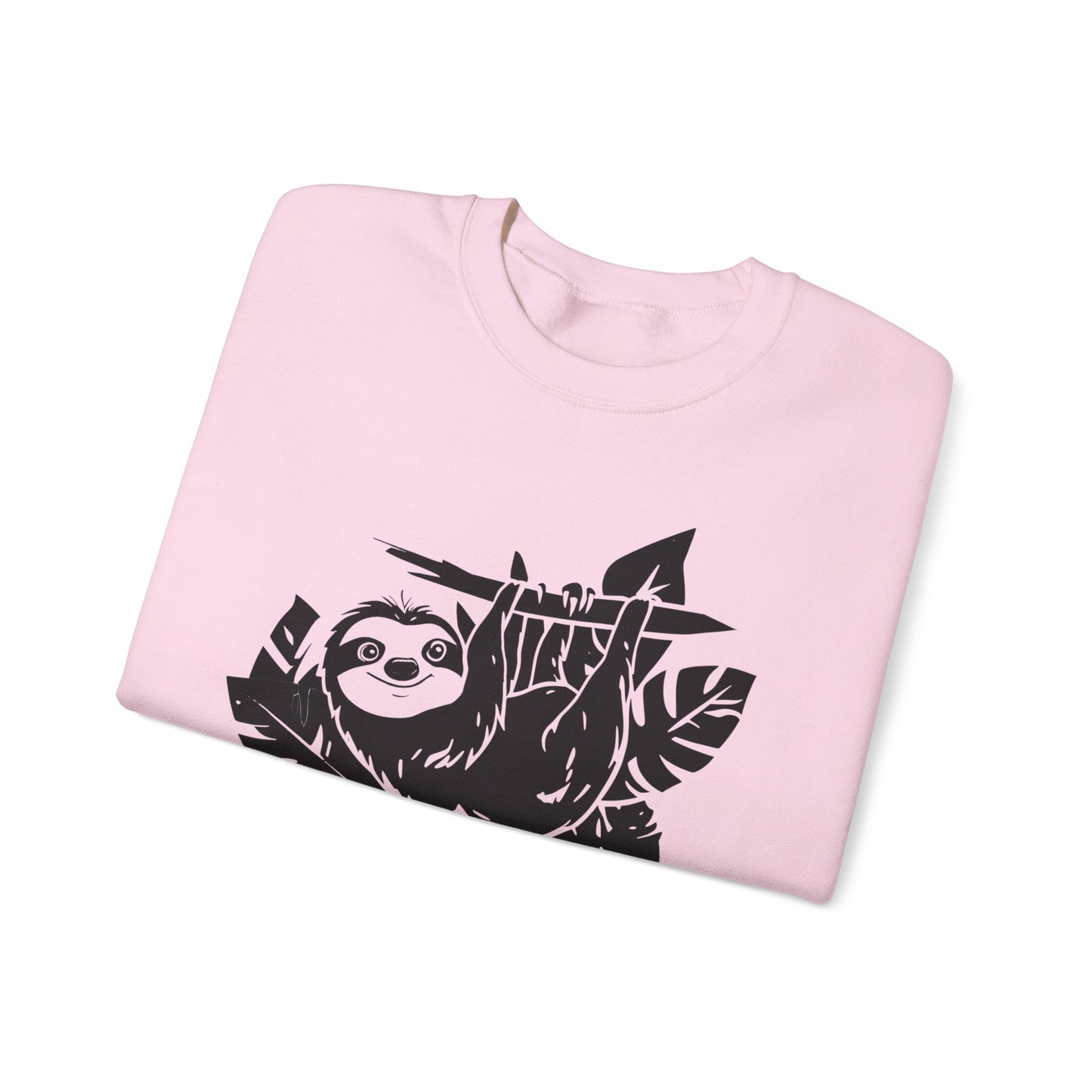 Hang In There! - Playful Minimalistic Sloth Silhouette Hanging Upside Down Sweatshirt