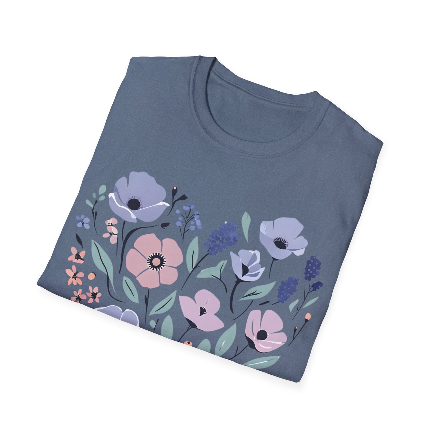 Heart Shaped Floral Arrangement T-Shirt - Pastel Tones Design