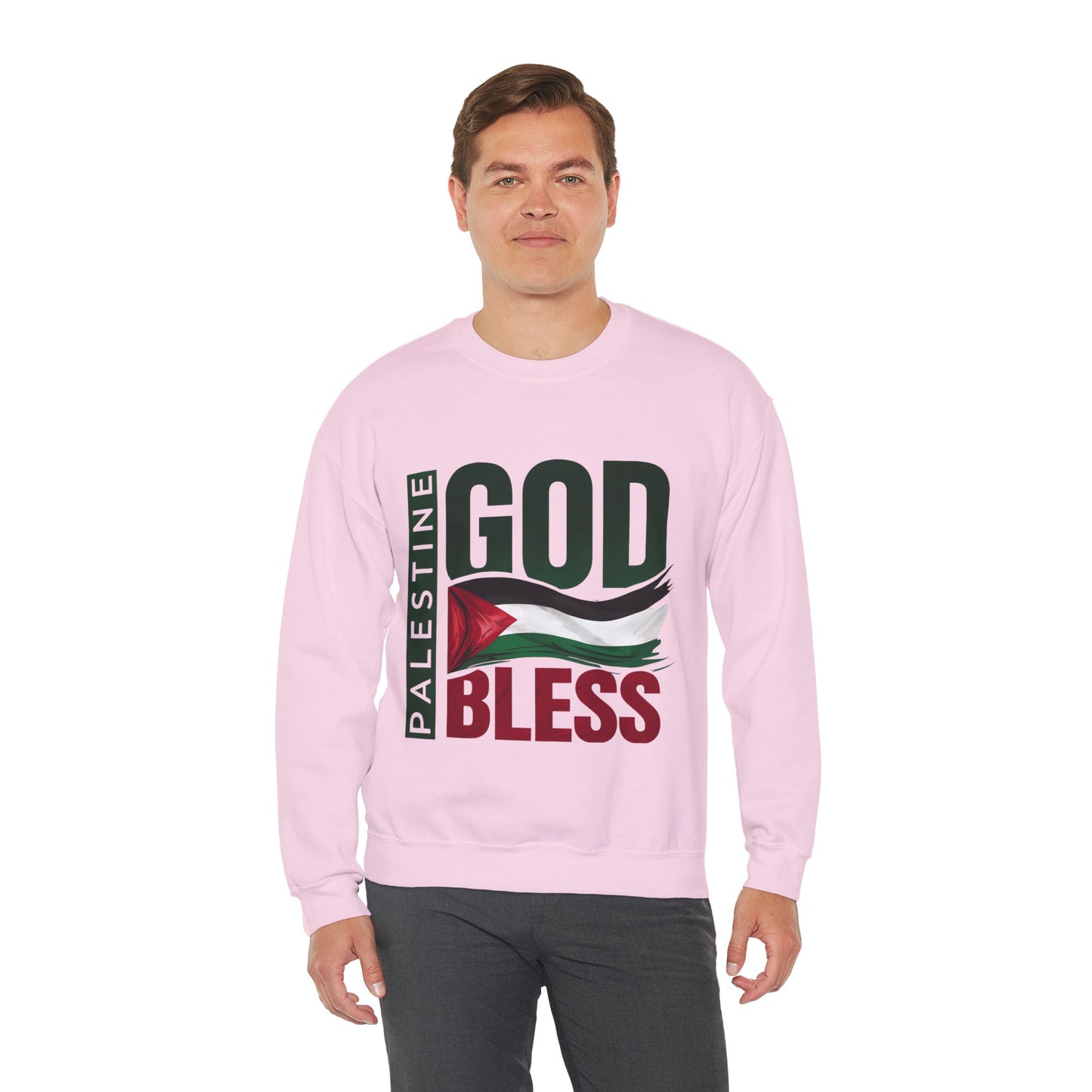 God Bless Palestine - Palestinian Distressed Flag