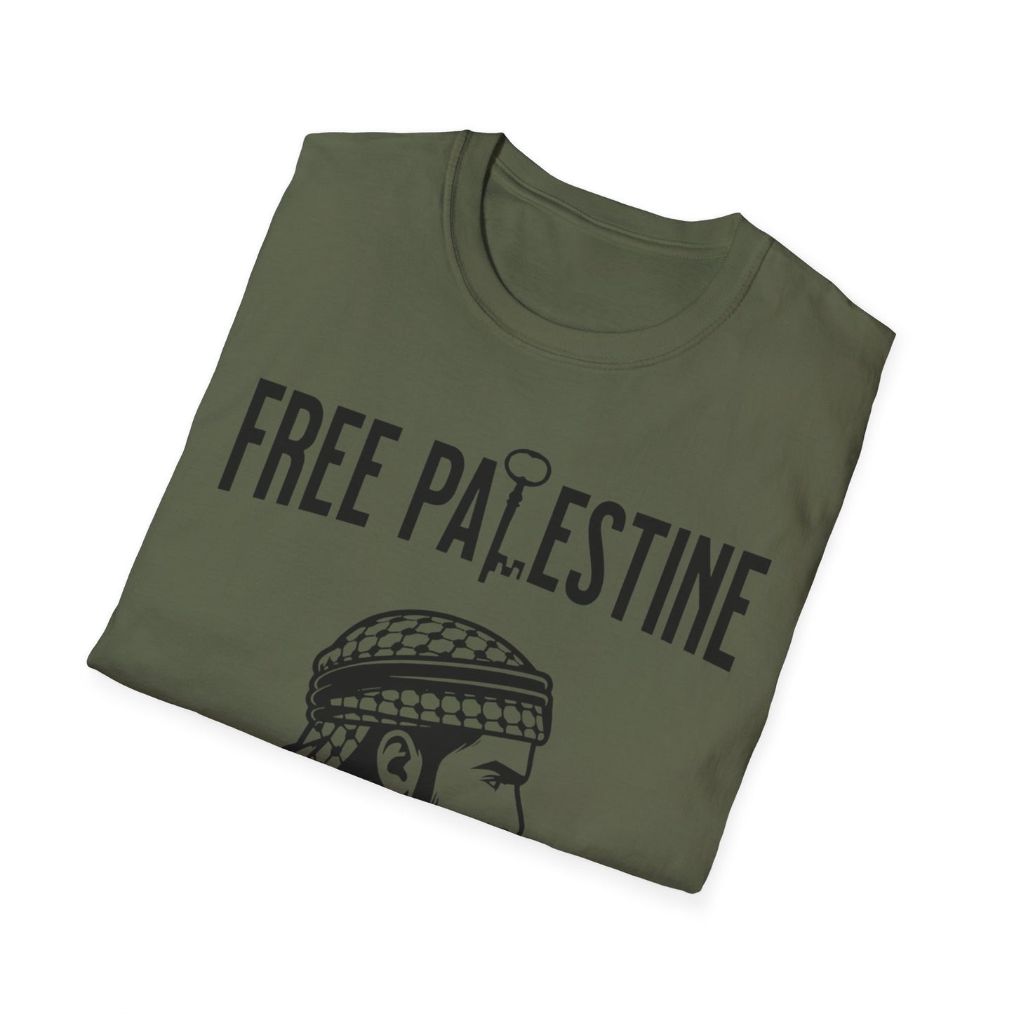Free Palestine Free World - Man Wearing Palestinian Kuffiyah