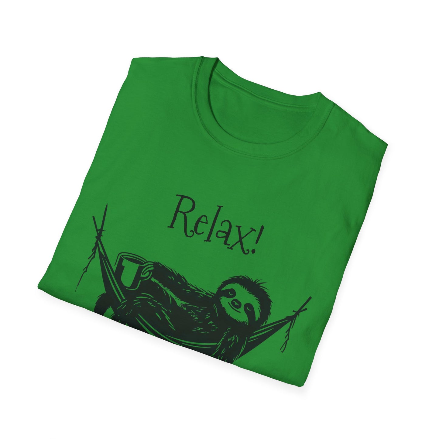 Relax, We Are All Crazy, It Is Not A Competition - Minimalistic Sloth Silhouette In Hammock With Coffee T-Shirt