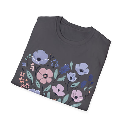 Heart Shaped Floral Arrangement T-Shirt -  Pastel Tones Design