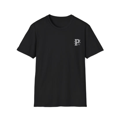 Letter P Flower T-Shirt - Letters Flowers Patterns Front And Back Design