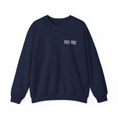 Free Free Free Palestine - Monochrome Metallic-like Style Typography  Front and Back Design Sweatshirt