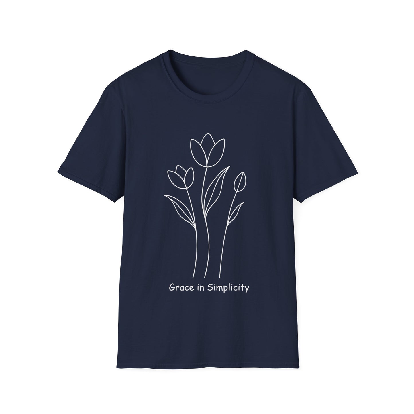Tulip Outline T-shirt - Minimalistic Floral Design