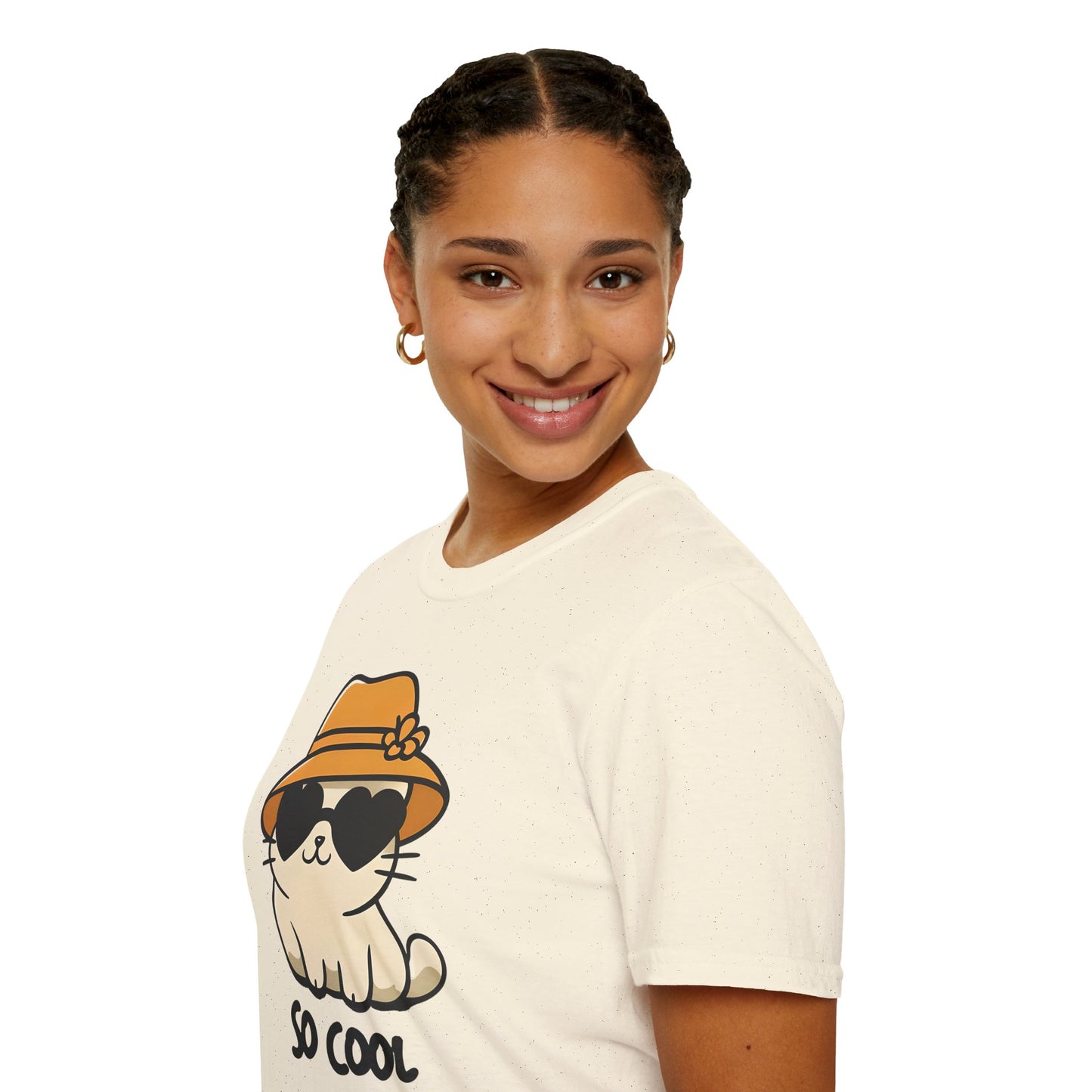 So Cool - Minimalistic Silhouette Kitten With Hat and Sunglasses T-Shirt