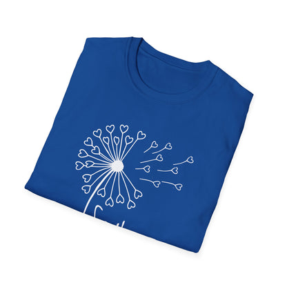 So (Sow) much love T-Shirt -Minimalistic Dandelion with Heart Shapes Design