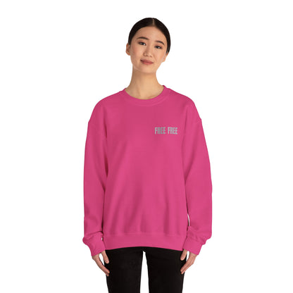 Free Free Free Palestine - Monochrome Metallic-like Style Typography  Front and Back Design Sweatshirt