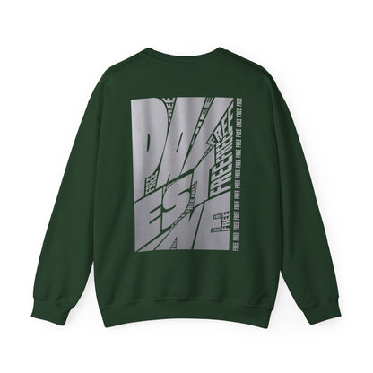 Free Free Free Palestine - Monochrome Metallic-like Style Typography  Front and Back Design Sweatshirt