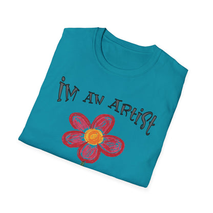 I'm An Artist Nature Is My Muse – Playful Crayon Floral T-Shirt
