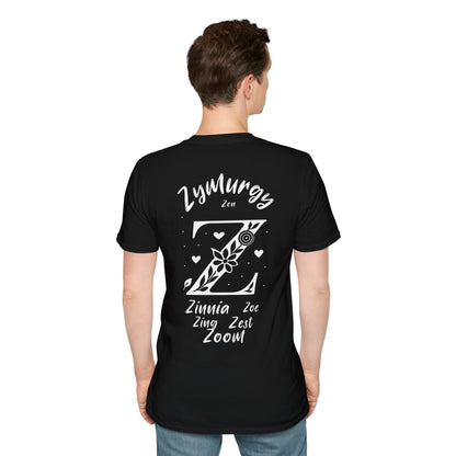 Letter Z Flower T-Shirt - Letters Flowers Patterns Front And Back Design