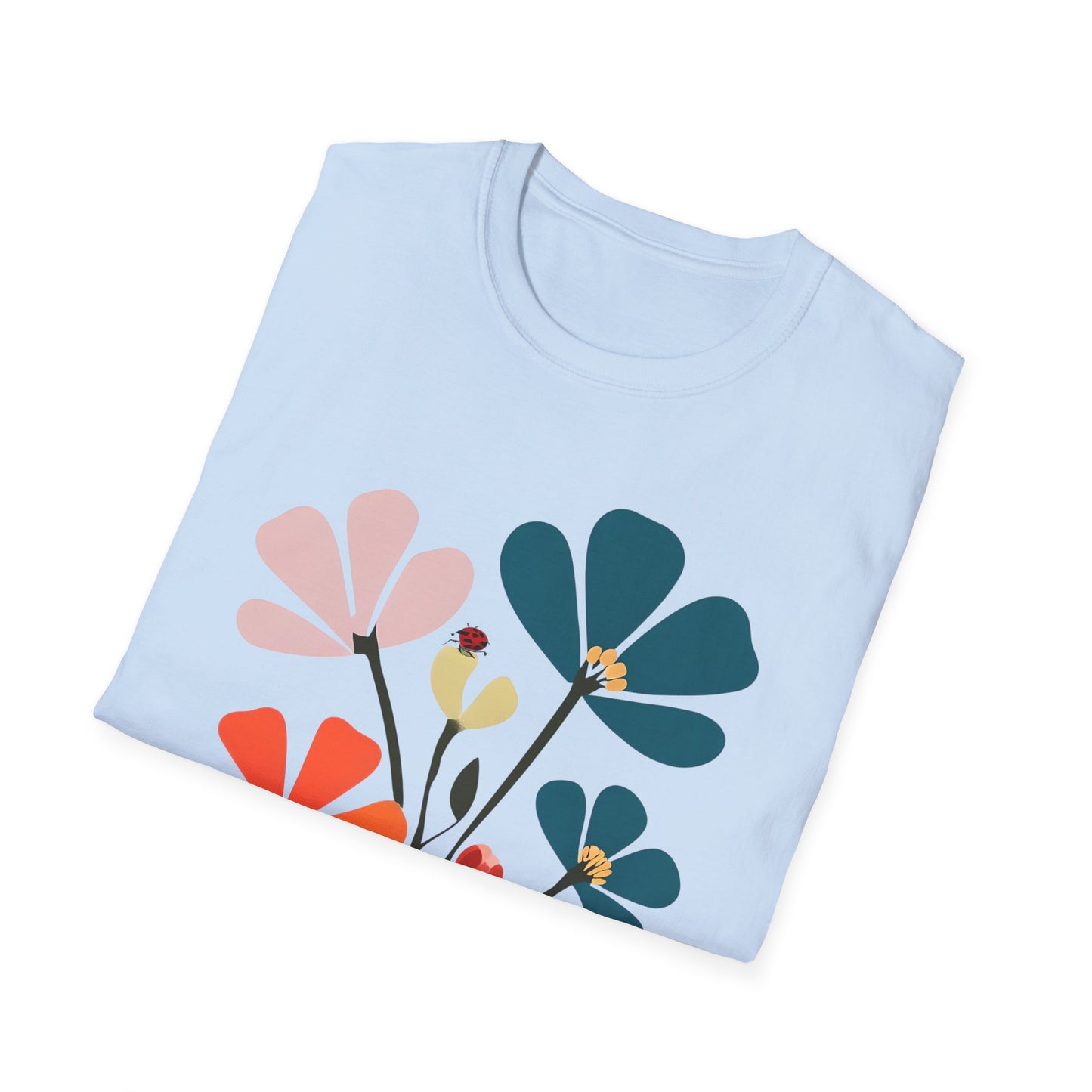 Vibrant Flowers Minimalistic T-Shirt Design