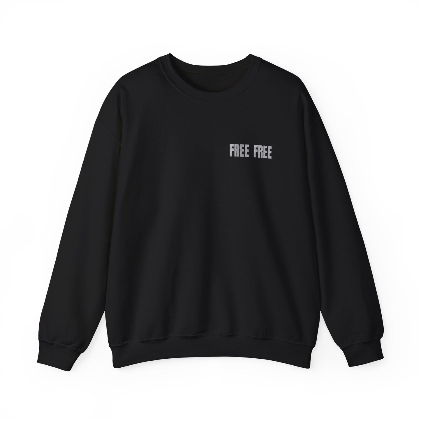 Free Free Free Palestine - Monochrome Metallic-like Style Typography  Front and Back Design Sweatshirt