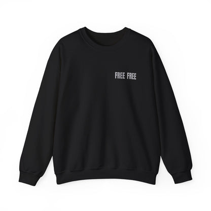 Free Free Free Palestine - Monochrome Metallic-like Style Typography  Front and Back Design Sweatshirt