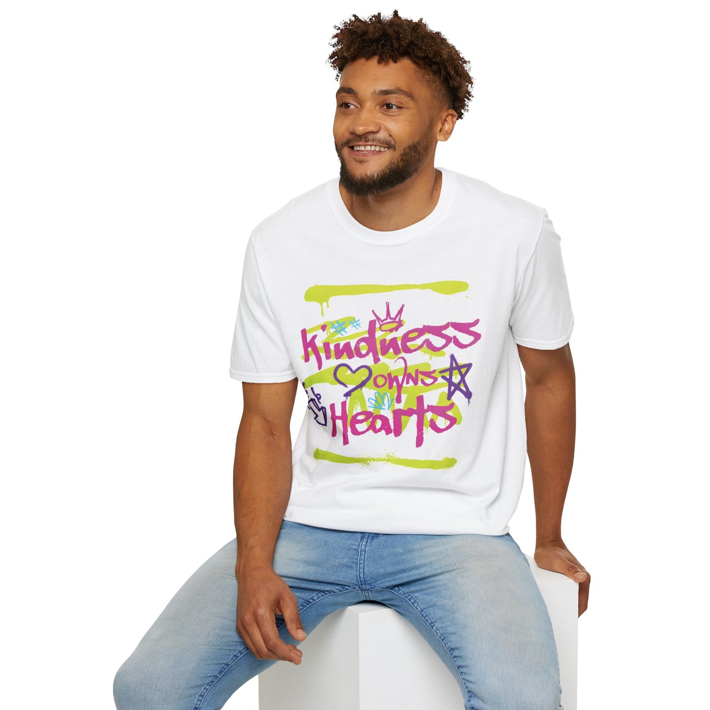 Kindness Owns Hearts - Graffiti Typography T-Shirt
