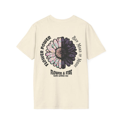 Flower Power but Make it Moody T-Shirt - Symmetrical Flower of Contrasting Designs