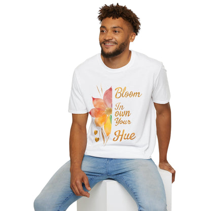 Bloom In Your Own Hue - Watercolor Asymmetrical Floral T-Shirt