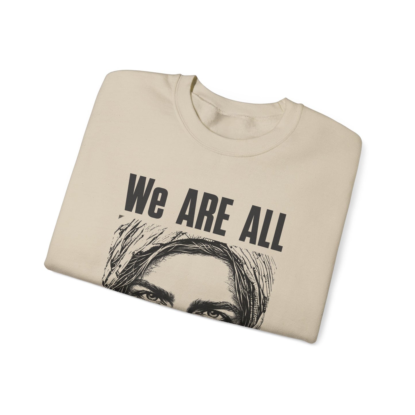 We are all Palestinians Graphic Sweatshirt mans face