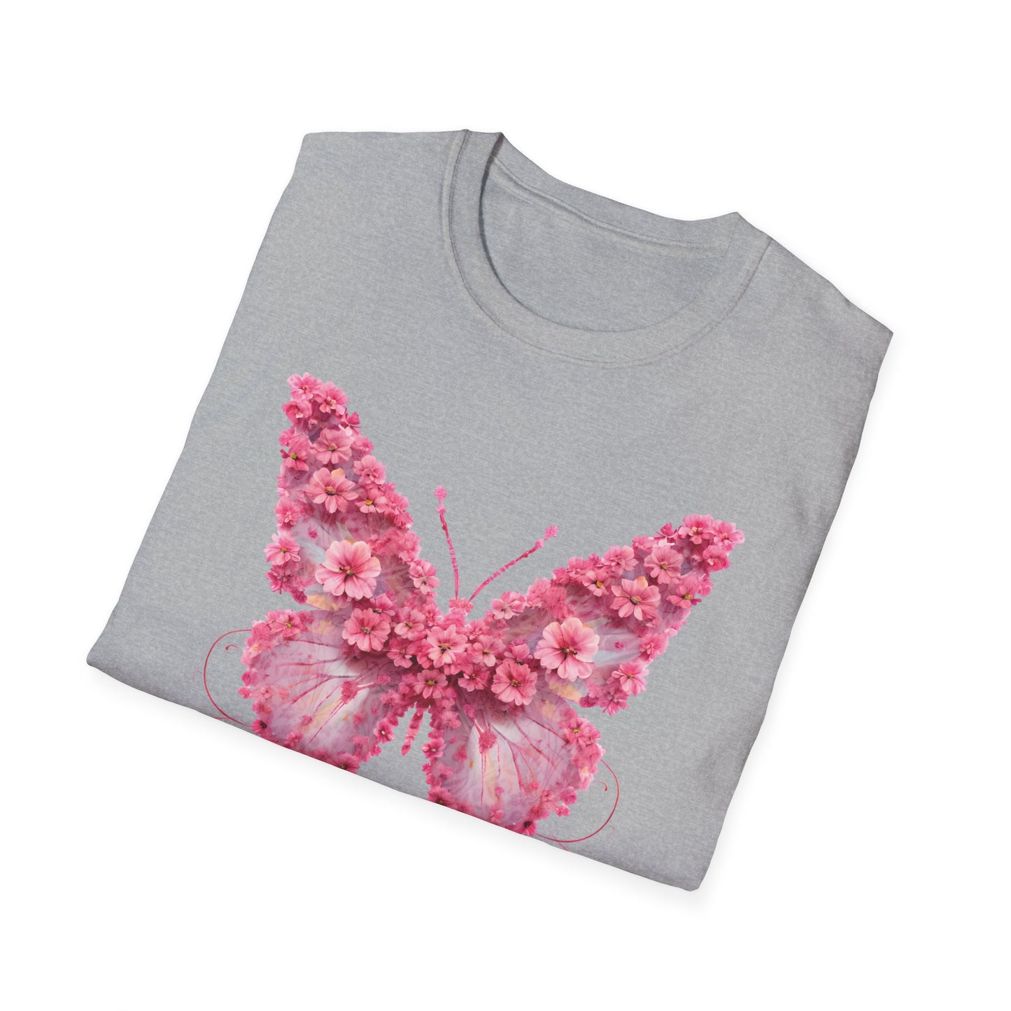 Elegant Floral Butterfly T-Shirt – Whimsical Design