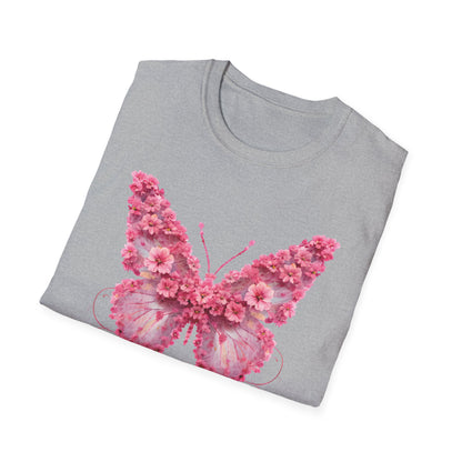 Elegant Floral Butterfly T-Shirt – Whimsical Design