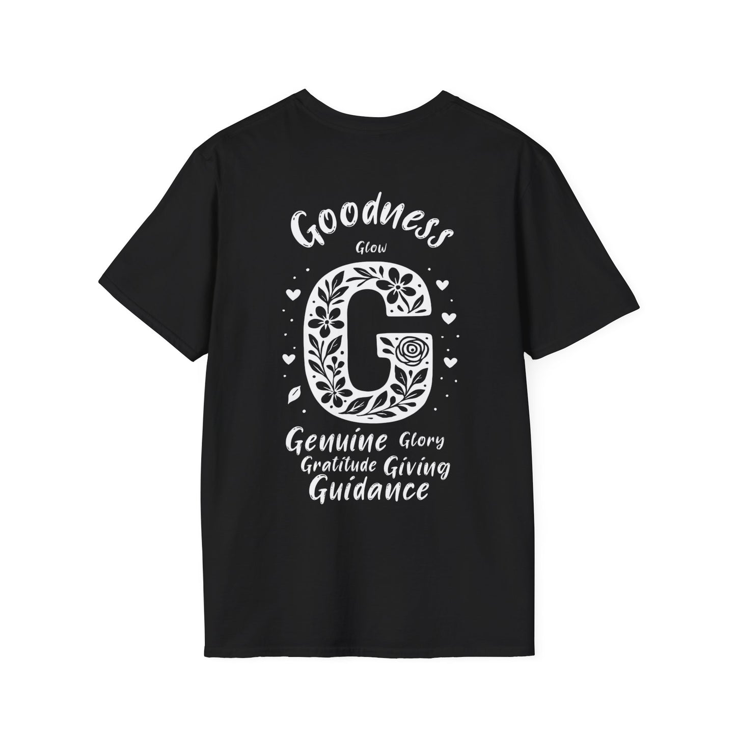 Letter G Flower T-Shirt - Letters Flowers Patterns Front And Back Design