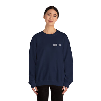 Free Free Free Palestine - Monochrome Metallic-like Style Typography  Front and Back Design Sweatshirt