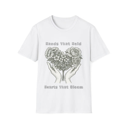 Hands That Hold, Hearts That Bloom - Monochrome T-Shirt