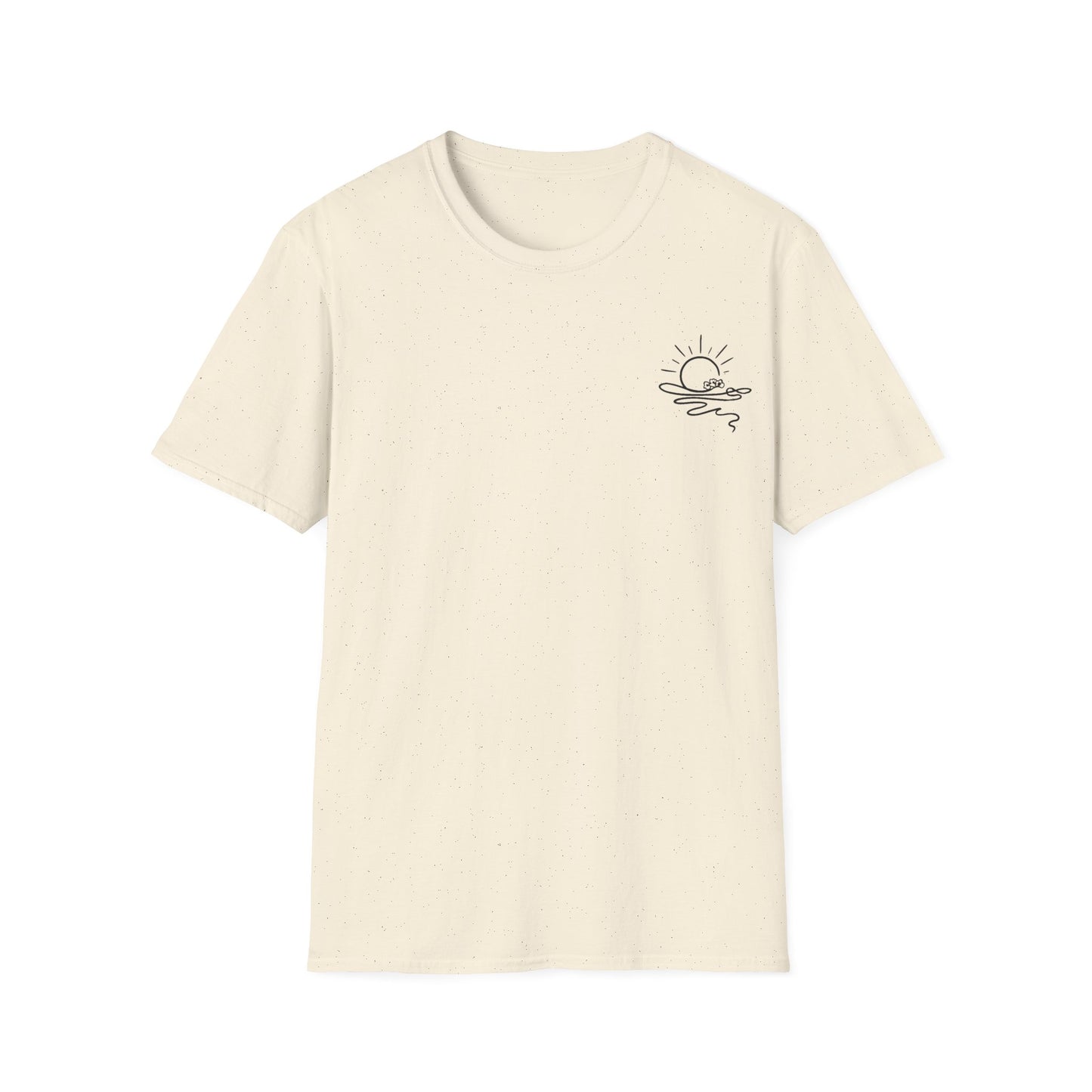 We are one continuous thread T-Shirt -  Minimalistic One-Line Sun, Water, Flowers Design