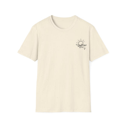 We are one continuous thread T-Shirt -  Minimalistic One-Line Sun, Water, Flowers Design