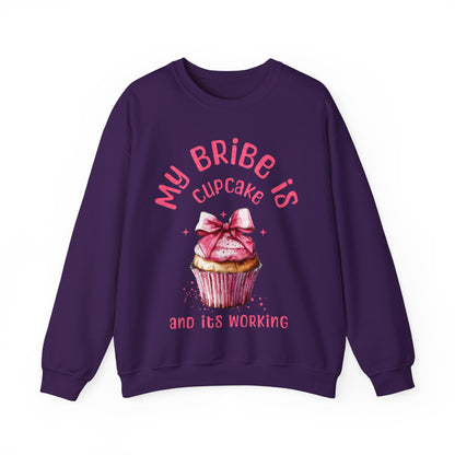 My Bribe Cupcake Makes and its working -  Watercolor Pink Cupcake Sweatshirt