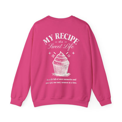 My Recipe of A Sweet Life - Monochrome Cupcake Front and Back Design Sweatshirt