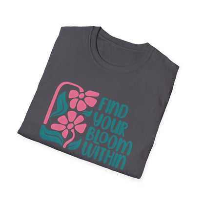 Find Your Bloom Within Boho Style Floral T-Shirt