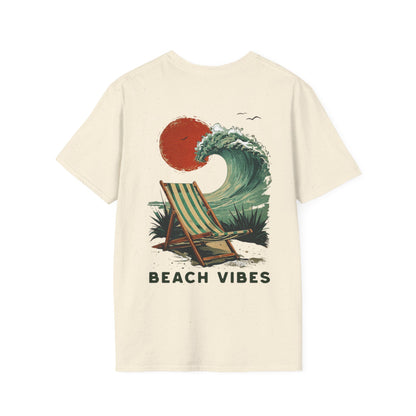 Beach Vibes -  Vintage Beach Landscape Front And Back Design T-Shirt