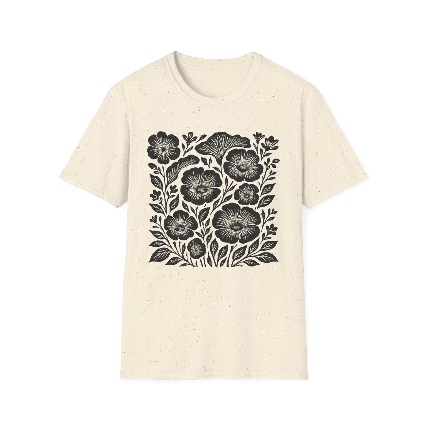 Monochrome Silhouette Cut-out Floral T-Shirt