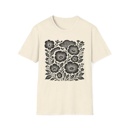 Monochrome Silhouette Cut-out Floral T-Shirt