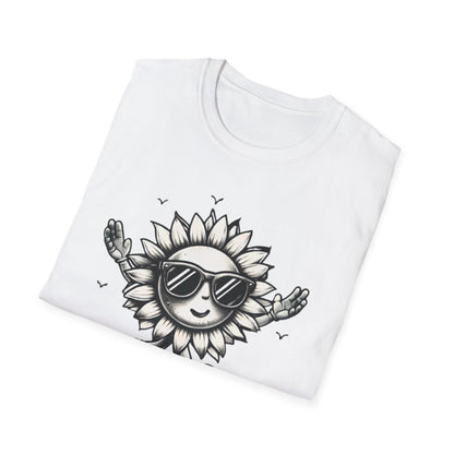 Photosyntheslay  - Playful Cartoon Sunflower with Sunglasses T-Shirt