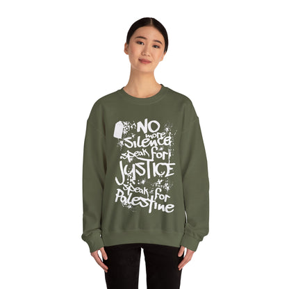 No more Silence, Speak for Injustice, Speak for Palestine - Monochrome Graffiti Sweatshirt